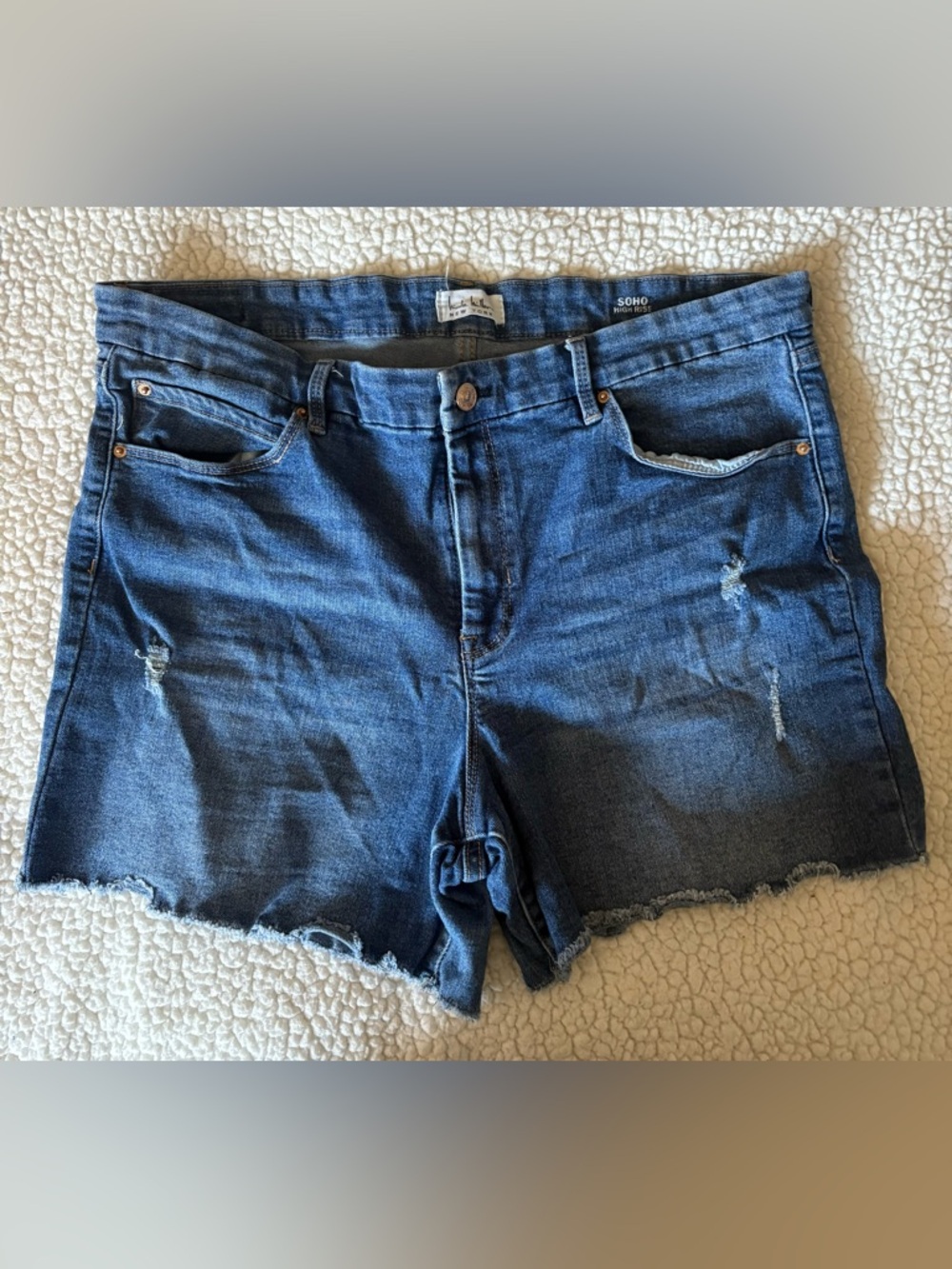 Nicole Miller Soho High-Rise Dark Blue Denim Shorts